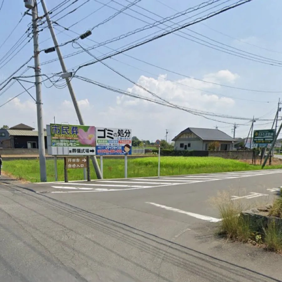 行田市斎場の駐車場への入り方2