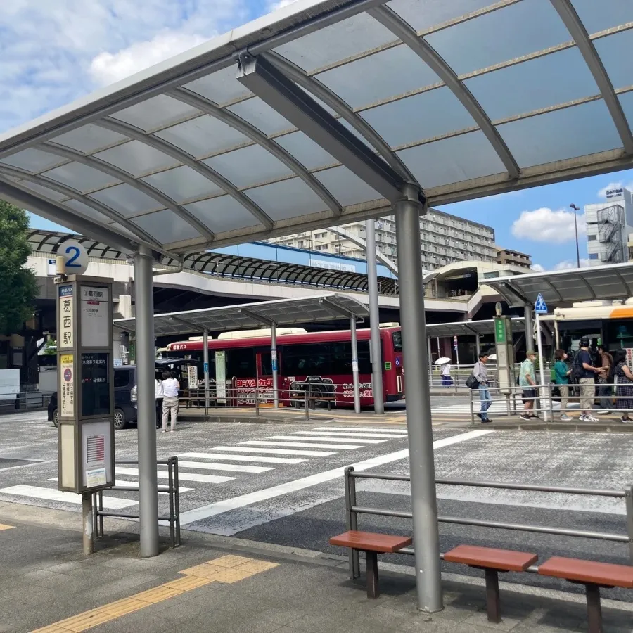 乗車するバス停