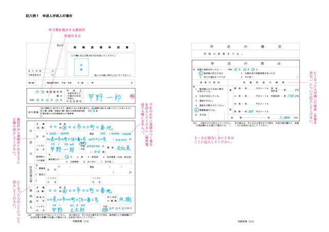 相続放棄申述書を記入する